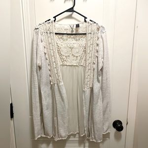 Cream lace cardigan size large